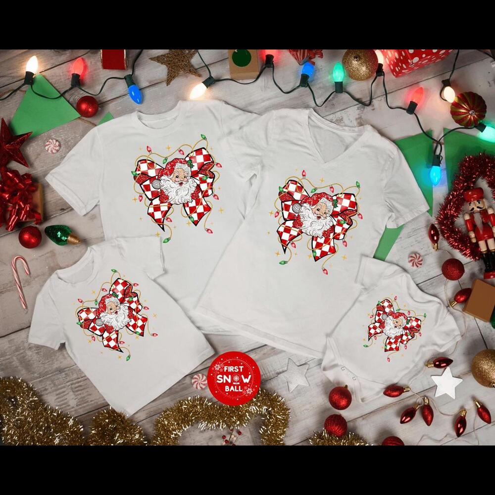 Christmas Santa Candy Cane Heart T-shirt, Cute Holiday Graphic Tee